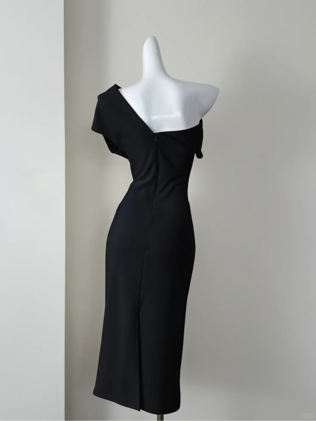 Sexy Black One Shoulder Satin Sheath Party Dress Cocktail Dress