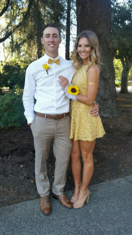 Yellow Party Dress Homecoming Dress Cute Homecoming Dress