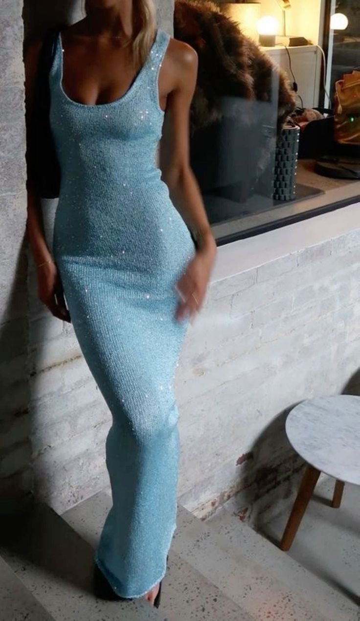 Charming Yellow Sequins Sheath Evening Dress Long Party Prom Dress
