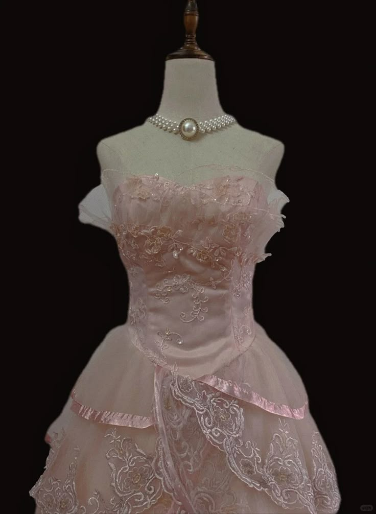 Pink Tulle With Lace Princess Party Dress Strapless Birthday Evening Dress