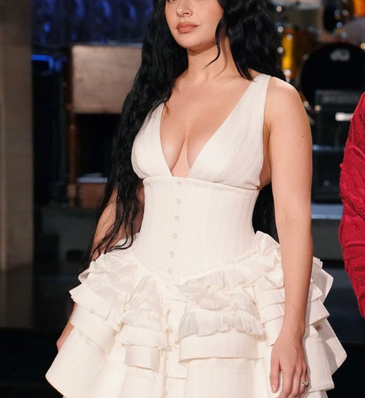 Sexy White Deep V Neck Satin A Line Layered Party Evening Dress