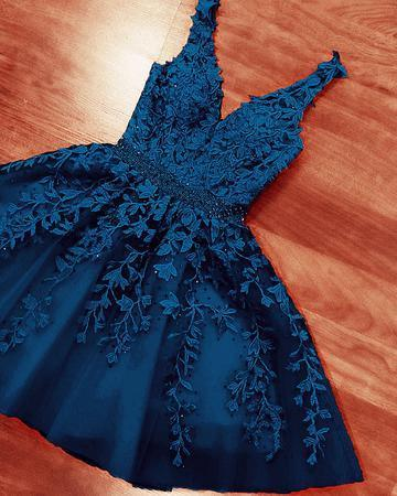 A-line V Neck Homecoming Dress With Waist Beading