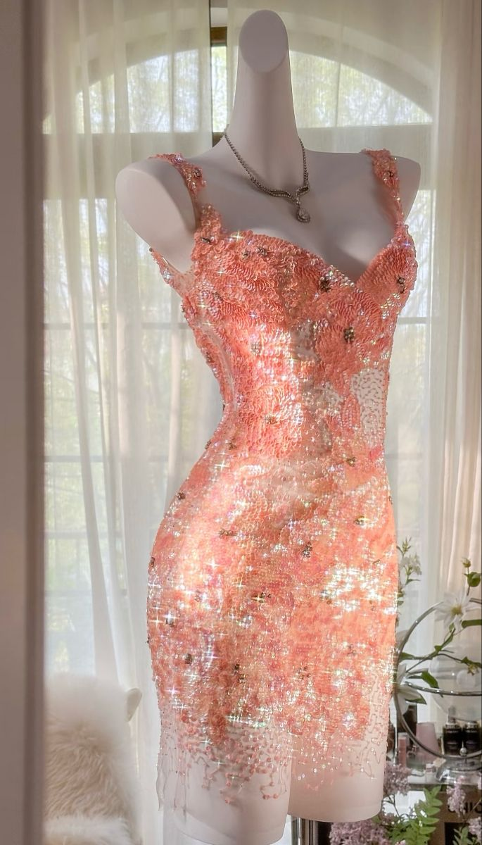 Glitter Orange Sequins Sheath Backless Homecoming Dress V Neck Cocktail Dress