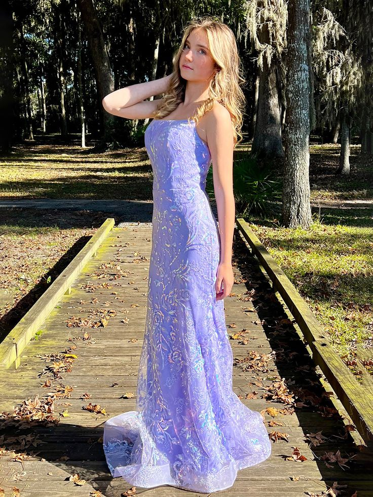 Sparkly Spaghetti Straps Lace Sequins Evening Dress,Purple Mermaid Prom Dress Party Gown