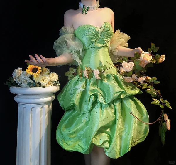 Classy Green Sweetheart Neck Satin A-Line Short Homecoming Dress Birthday Outfits