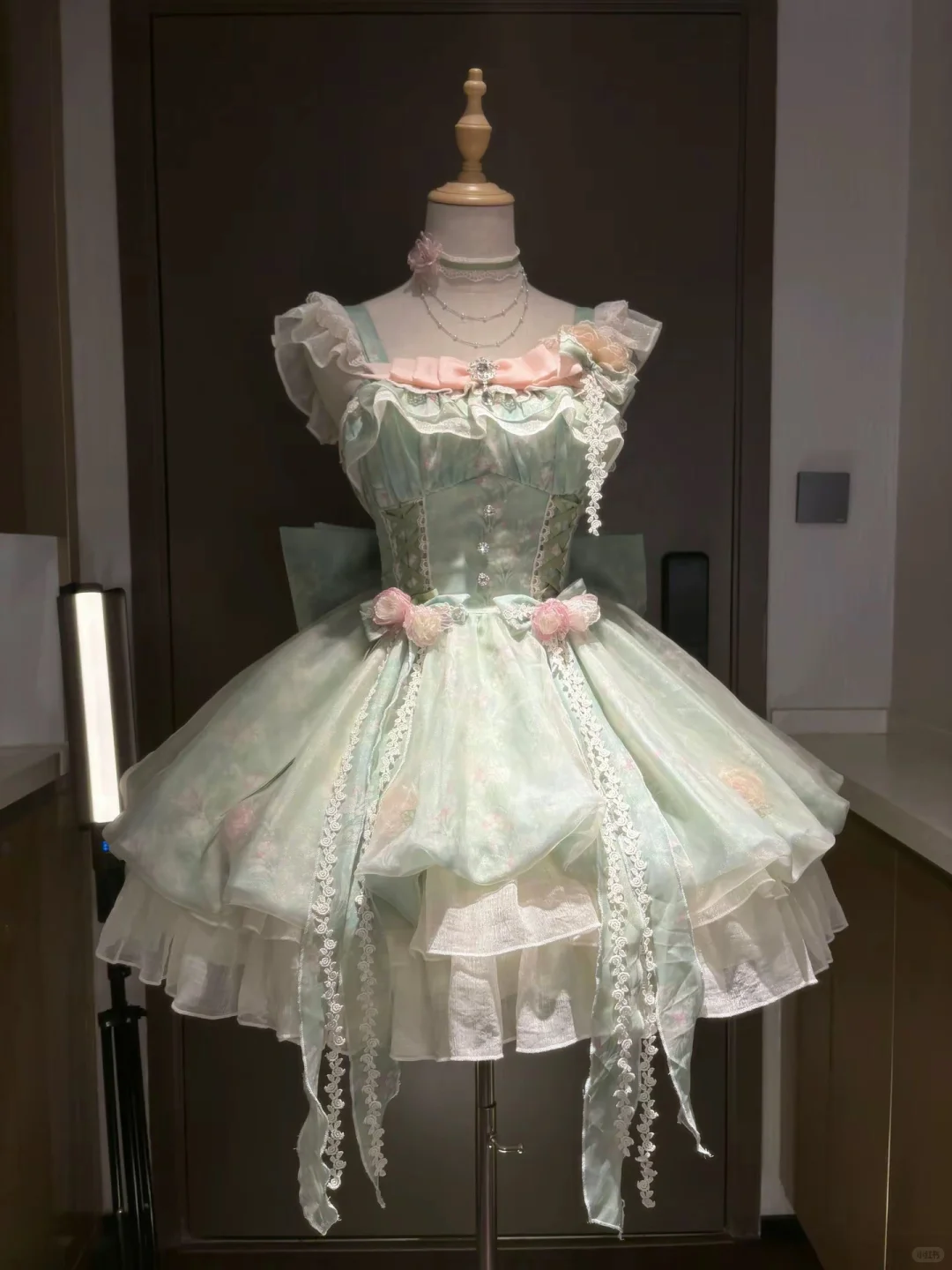 Cute Green Chiffon Lolita Birthday Dress Short Holiday Dress