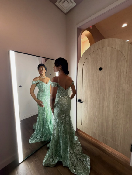 Sexy Off The Shoulder Mint Green Tulle Sequin Mermaid Evening Dress Long Party Gown