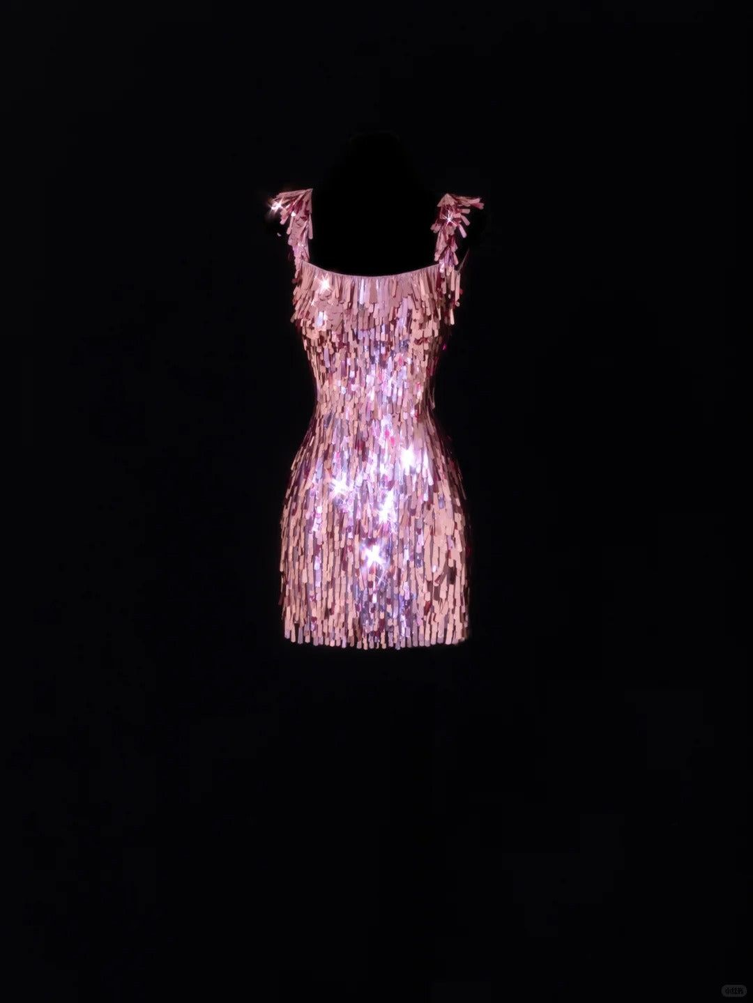 Pretty Sequin Sheath Pink Homecoming Dress Short Prom Dress