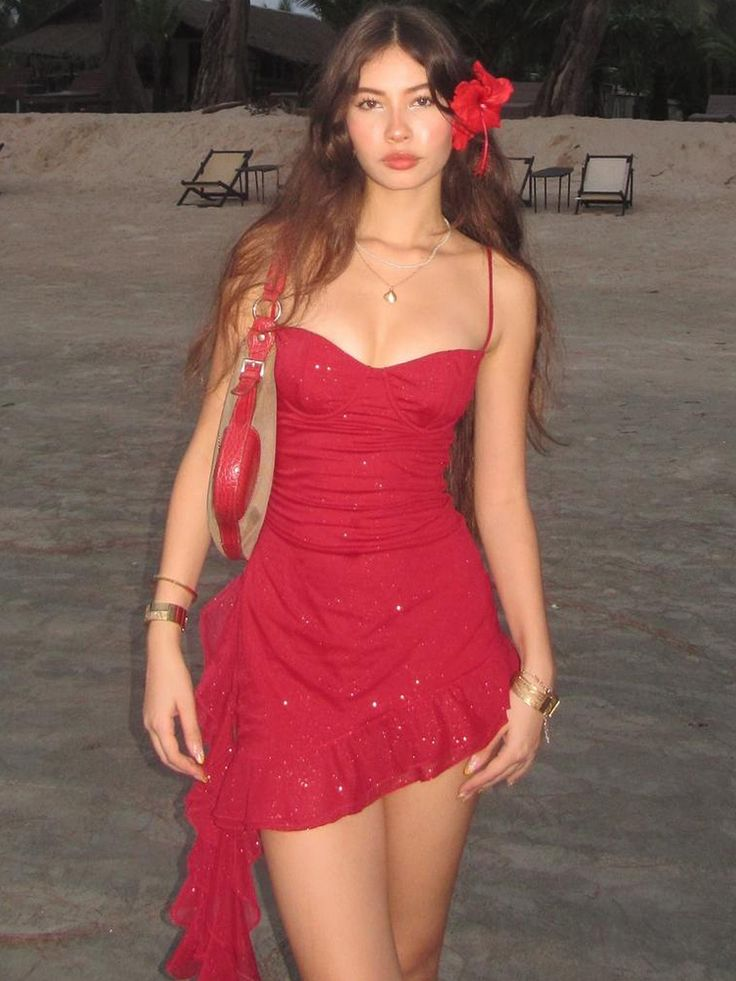 Sexy Spaghetti Straps Ruffles Mini Party Dress Red Homecoming Dress Cocktail Dress