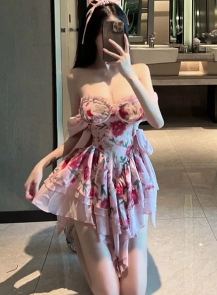 Beautiful Off The Shoulder Chiffon Floral Pink Short Homecoming Dress 18th Birthday Outfits