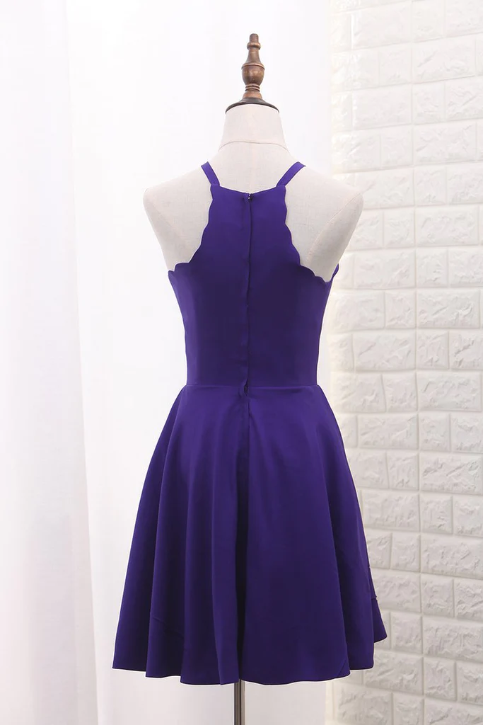 Spaghetti Straps A Line Cocktail Dresses Short Homecoming Dress