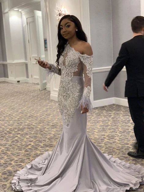 Glamorous black girl evening dresses mermaid prom dress
