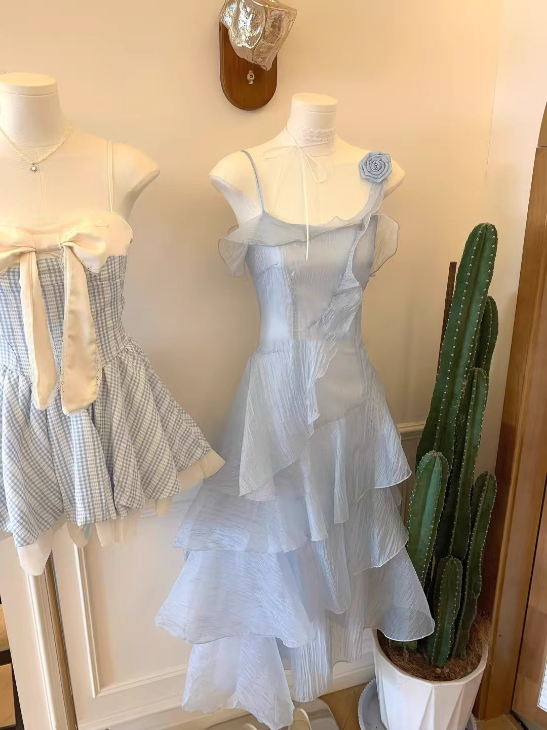 Classy Blue Ruffles Party Dress Birthday Dress