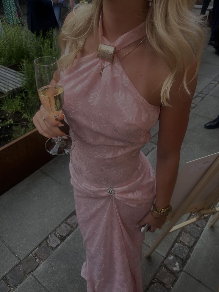 Stylish Halter Pink Satin Print Floral Mermaid Evening Dress Long Wedding Guest Dress