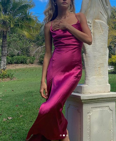 Fashion Spaghetti Straps Sheath Slit Evening Dress elegant Prom Party Dress