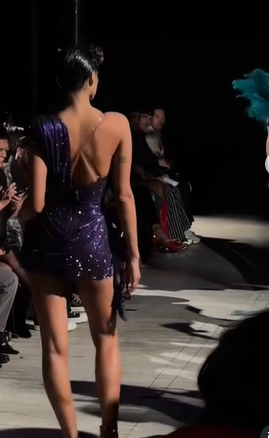 Elegant Purple Sequin Pleated A Line Short Party Dress Cocktail Dress
