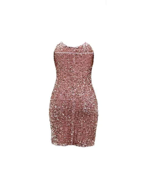 Pinking Landia Sequins Off Shoulder Bodycon Dress Short Party Dress