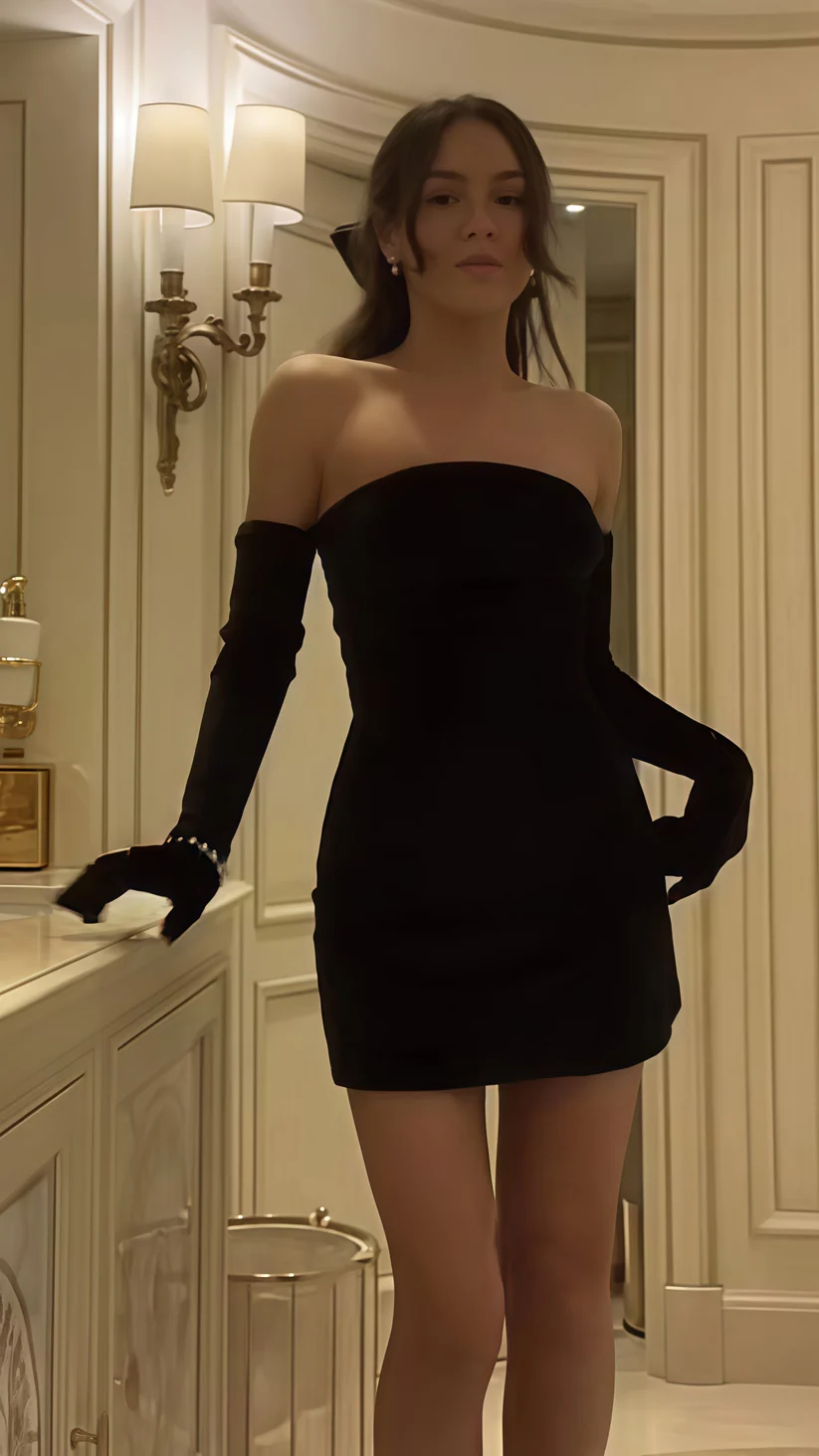 Charming Black Strapless Velvet Mini Party Dress Birthday Homecoming Dress