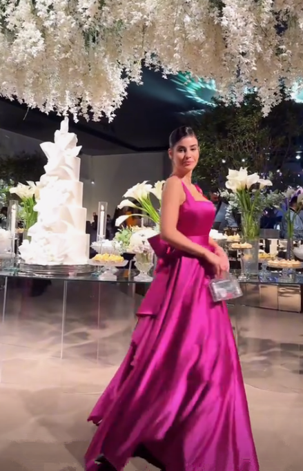 Fuchsia Satin Backless Prom Dress A Line Evening Gown With Bow