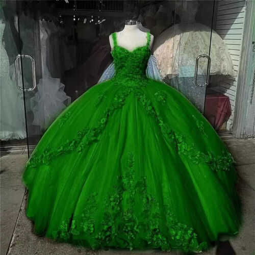 A-line Straps Ball Gown With Appliques Sweet 16 Dress Princess Quinceanera Dresses Lace Appliques Sweet 15 Party Prom Ball Gowns