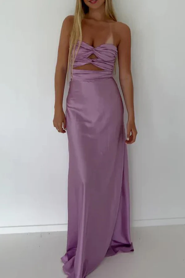 Fashion Strapless Hot Pink Birthday Party Dress Long Porm Dress