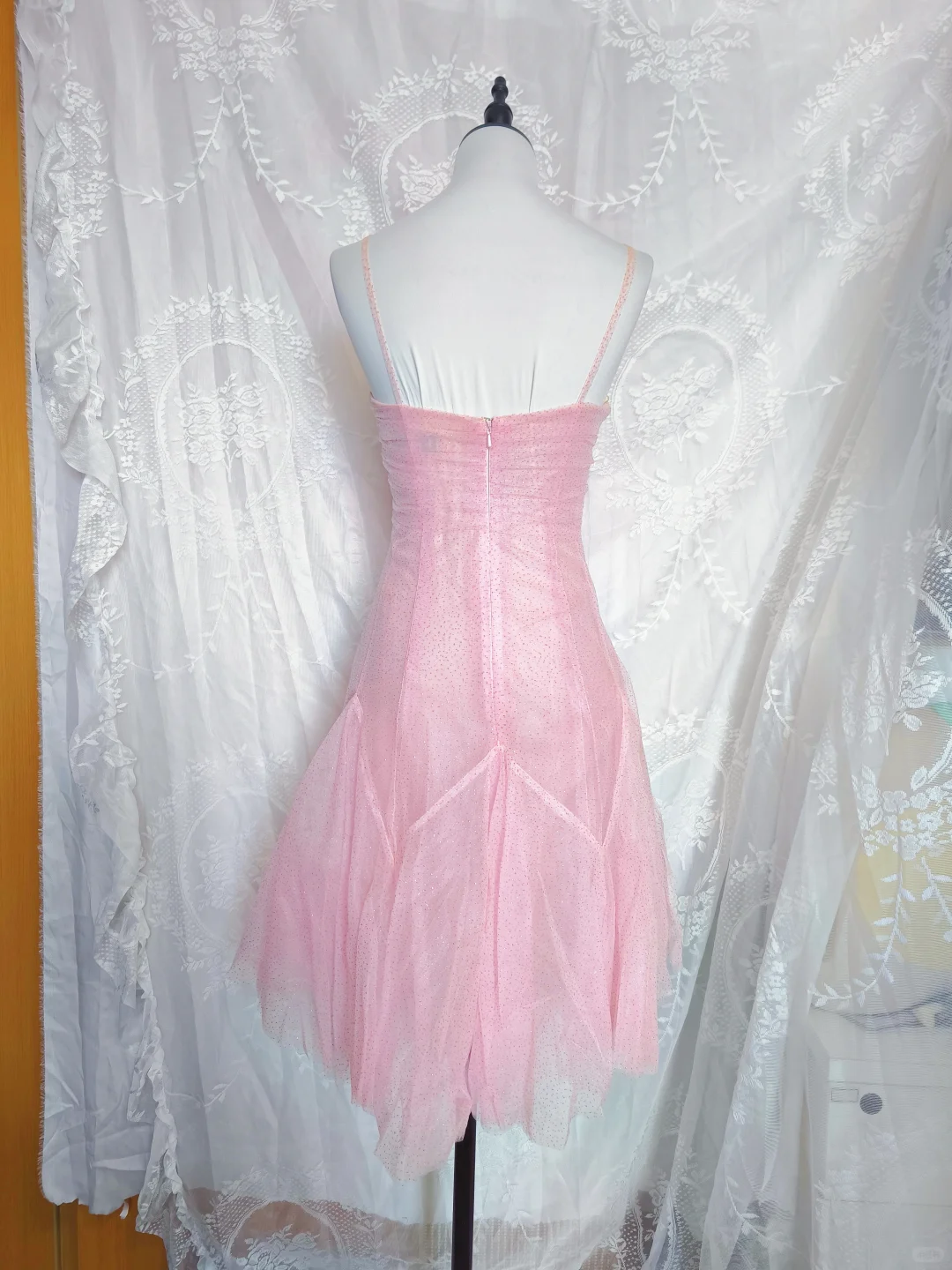 Glitter Pink Tulle Sequins A Line Short Party Dress Homecoming Dress