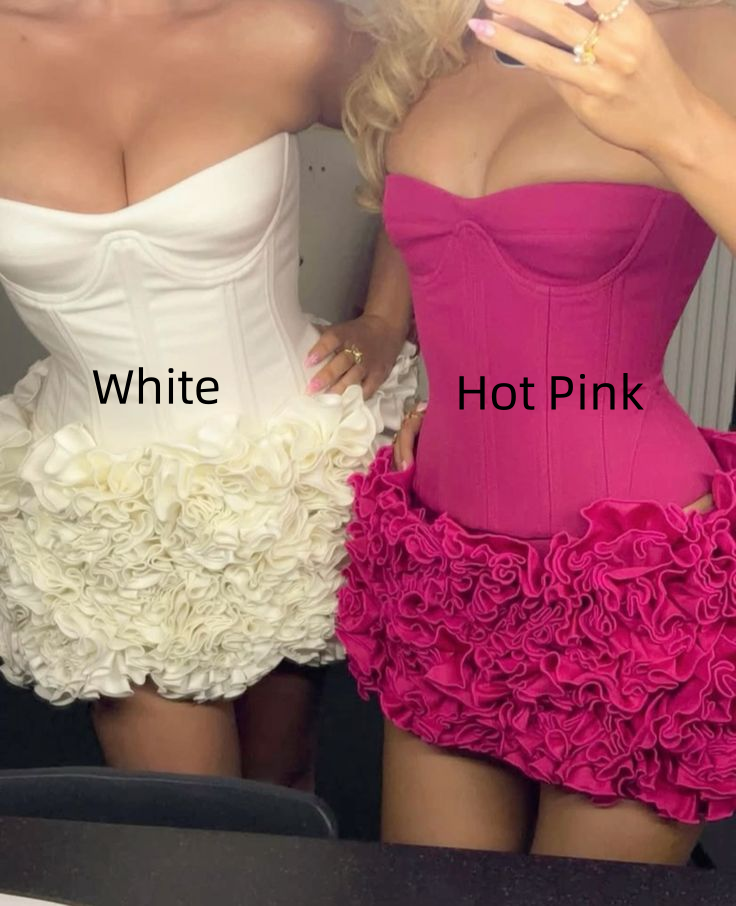 Unique Sweetheart Neck Sheath Pleated Short Birthday Outfits Strapless Homecoming Dress Cocktail Dress