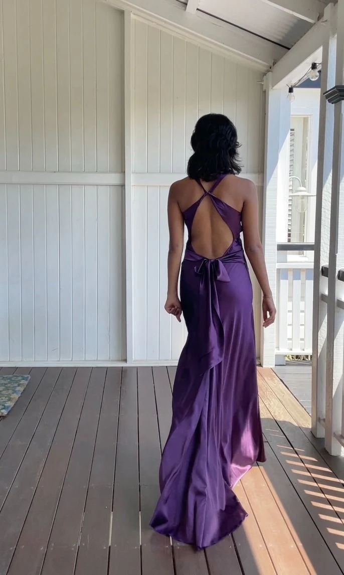 Sexy V-Neck Long Prom Evening Dresses, Simple Party Dresses
