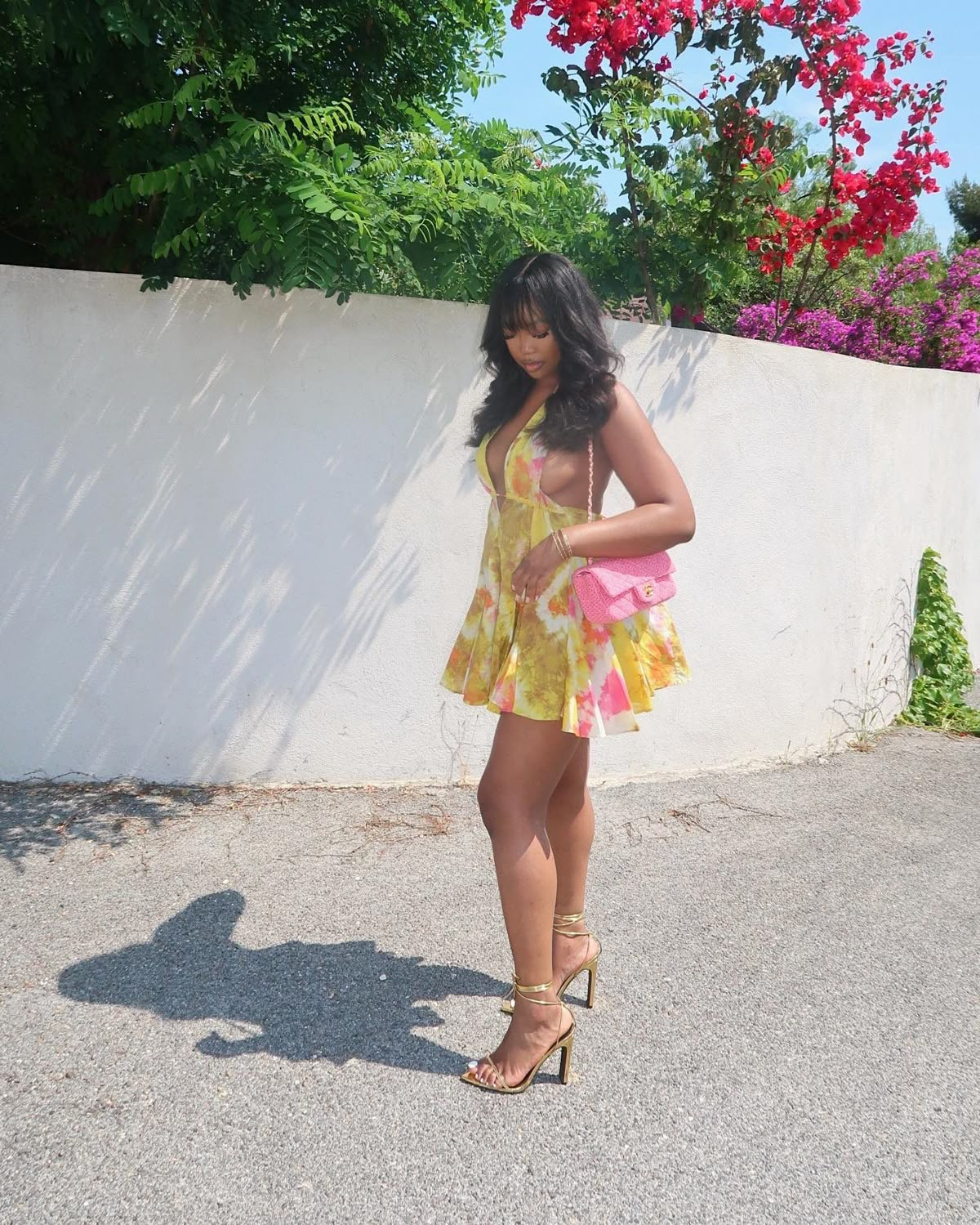 Sexy Halterneck Deep V-Neck Yellow Backless Mini Cocktail Dress Short Homecoming Dress