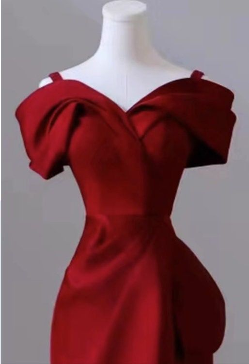 Elegant Red Evening Dress Women's Dress High-end Elegant Dress