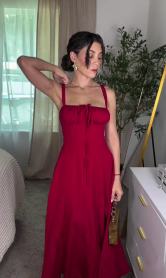 Elegant Burgundy Satin Slit Party Dress,A Line Slit Sleeveless Evening Dress