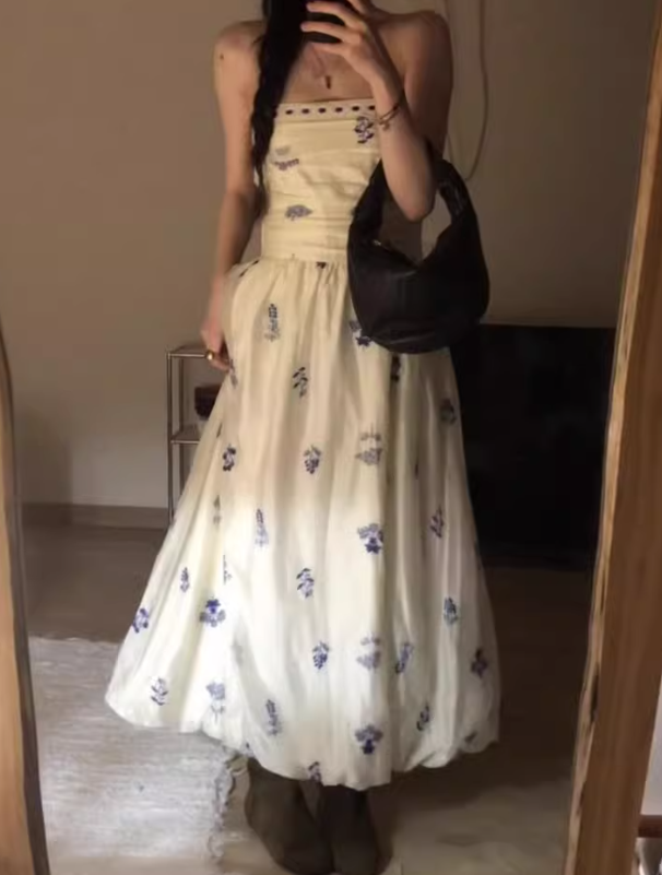 New Pretty French-style Elegant Summer Women's Long Dress