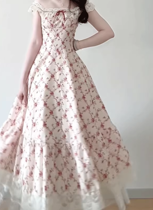 New Pretty French-style Elegant Summer Women's Long Dress
