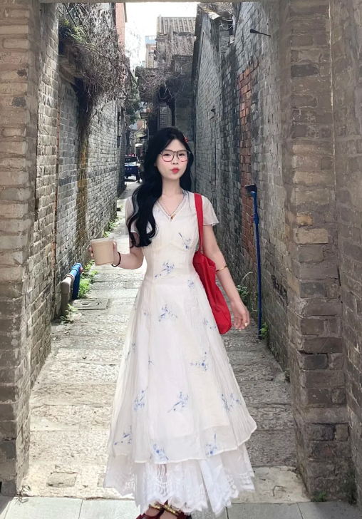 New Pretty French-style Elegant Summer Women's Long Dress