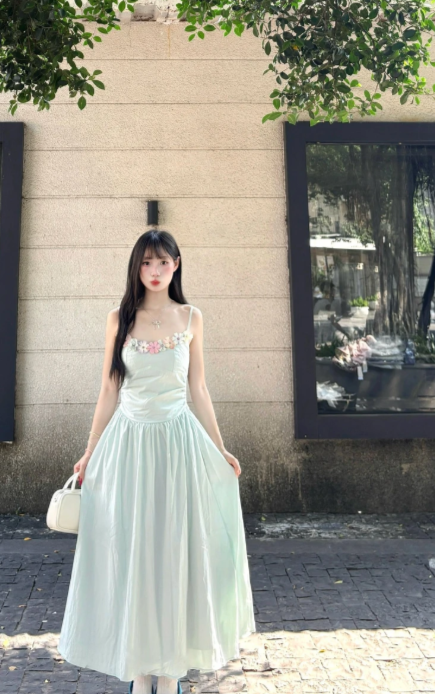 New Pretty French-style Elegant Summer Women's Long Dress