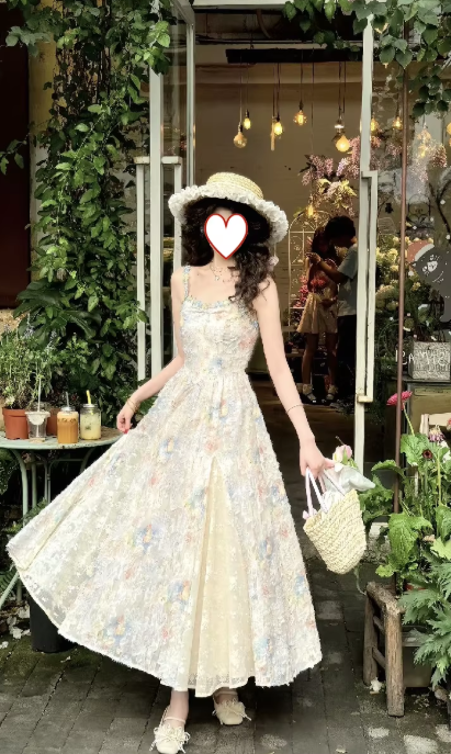 New Pretty French-style Elegant Summer Women's Long Dress