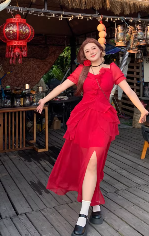 New Pretty French-style Elegant Summer Women's Long Dress