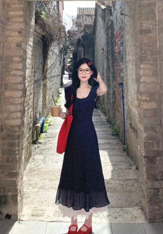 New Pretty French-style Elegant Summer Women's Long Dress