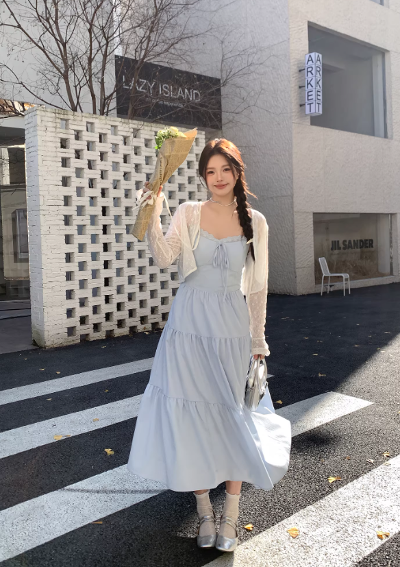 New Pretty French-style Elegant Summer Women's Long Dress