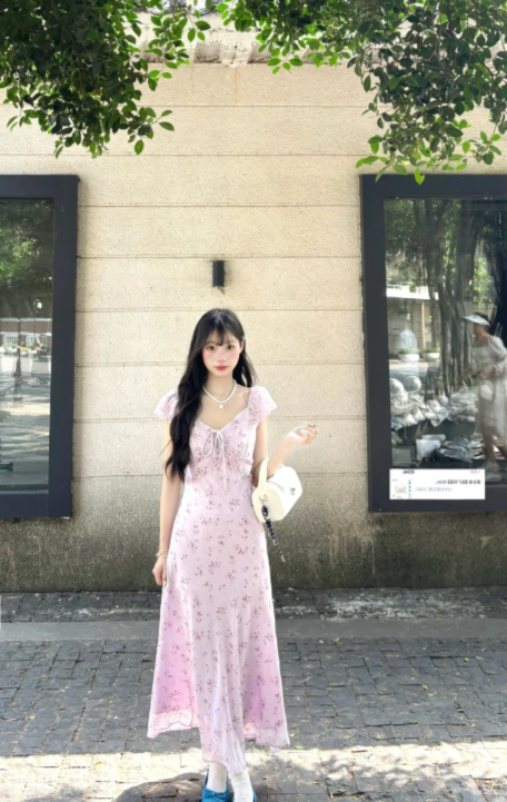 New Pretty French-style Elegant Summer Women's Long Dress