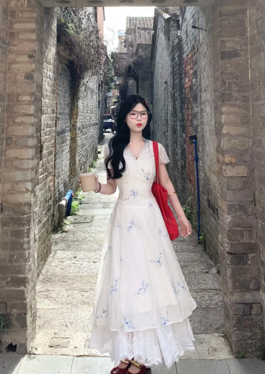 New Pretty French-style Elegant Summer Women's Long Dress