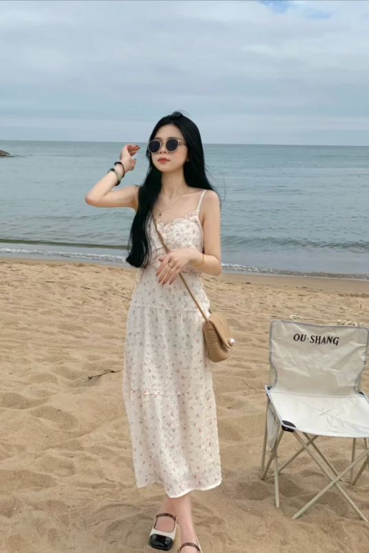 New Pretty French-style Elegant Summer Women's Long Dress