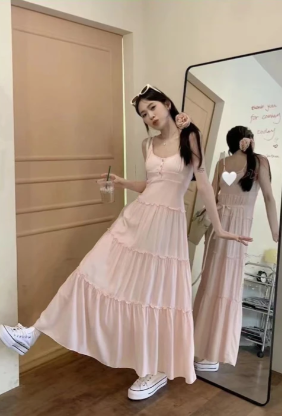 New Pretty French-style Elegant Summer Women's Long Dress