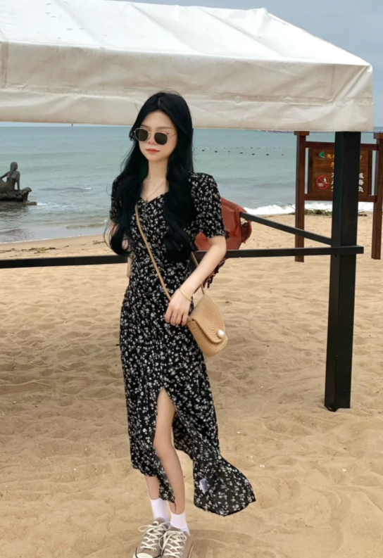 New Pretty French-style Elegant Summer Women's Long Dress