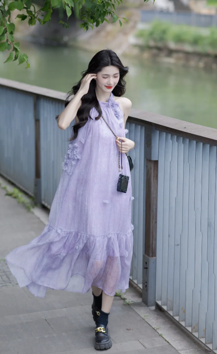 New Pretty French-style Elegant Summer Women's Long Dress