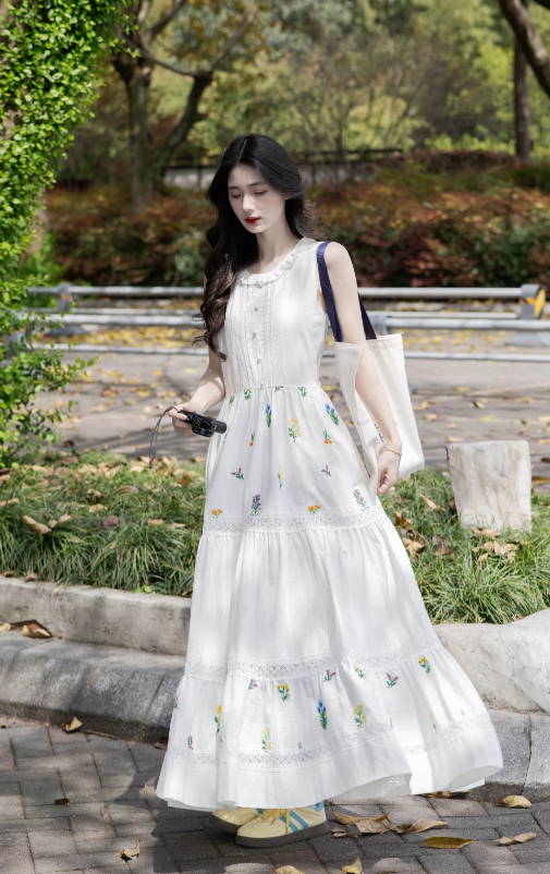 New Pretty French-style Elegant Summer Women's Long Dress