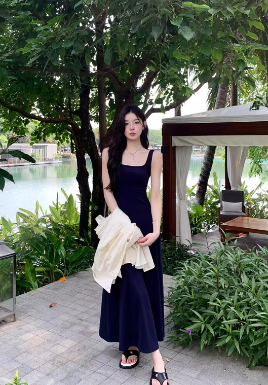 New Pretty French-style Elegant Summer Women's Long Dress