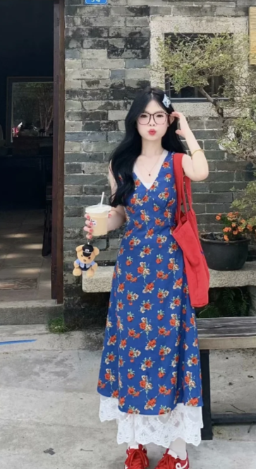 New Pretty French-style Elegant Summer Women's Long Dress