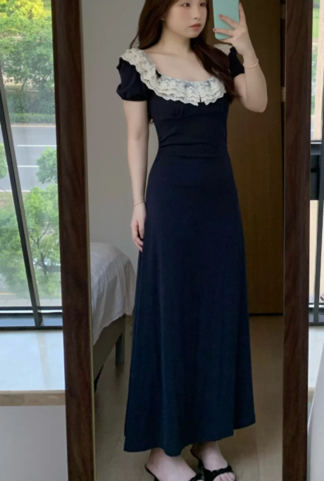 New Pretty French-style Elegant Summer Women's Long Dress