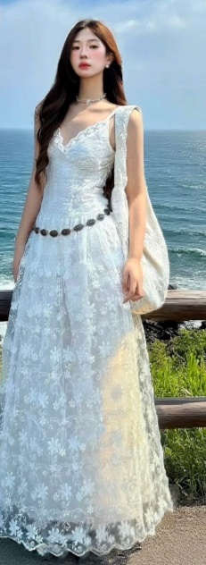 New Pretty French-style Elegant Summer Women's Long Dress